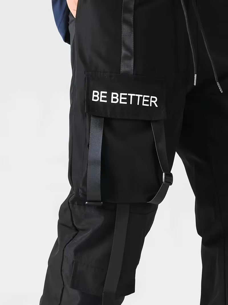 Men’s Cargo Pants with Elastic Waist and Drawstring