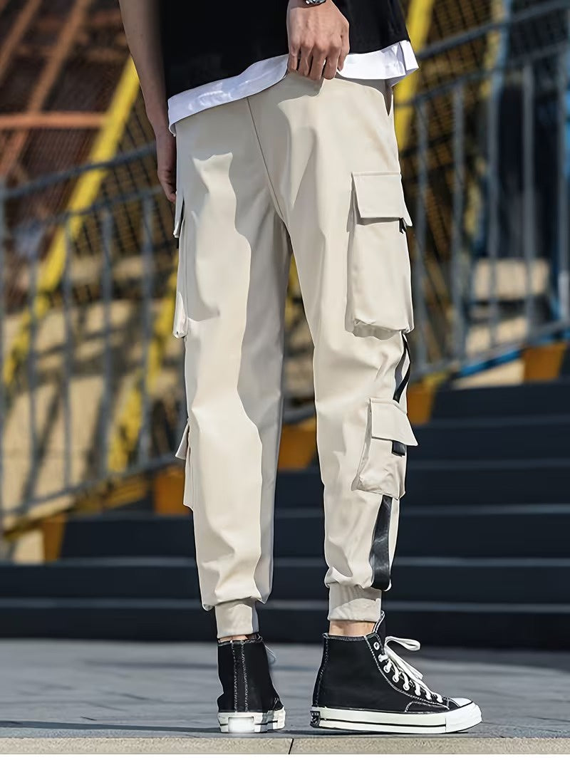 Men’s Jogger-Style Cargo Pants with Drawstring