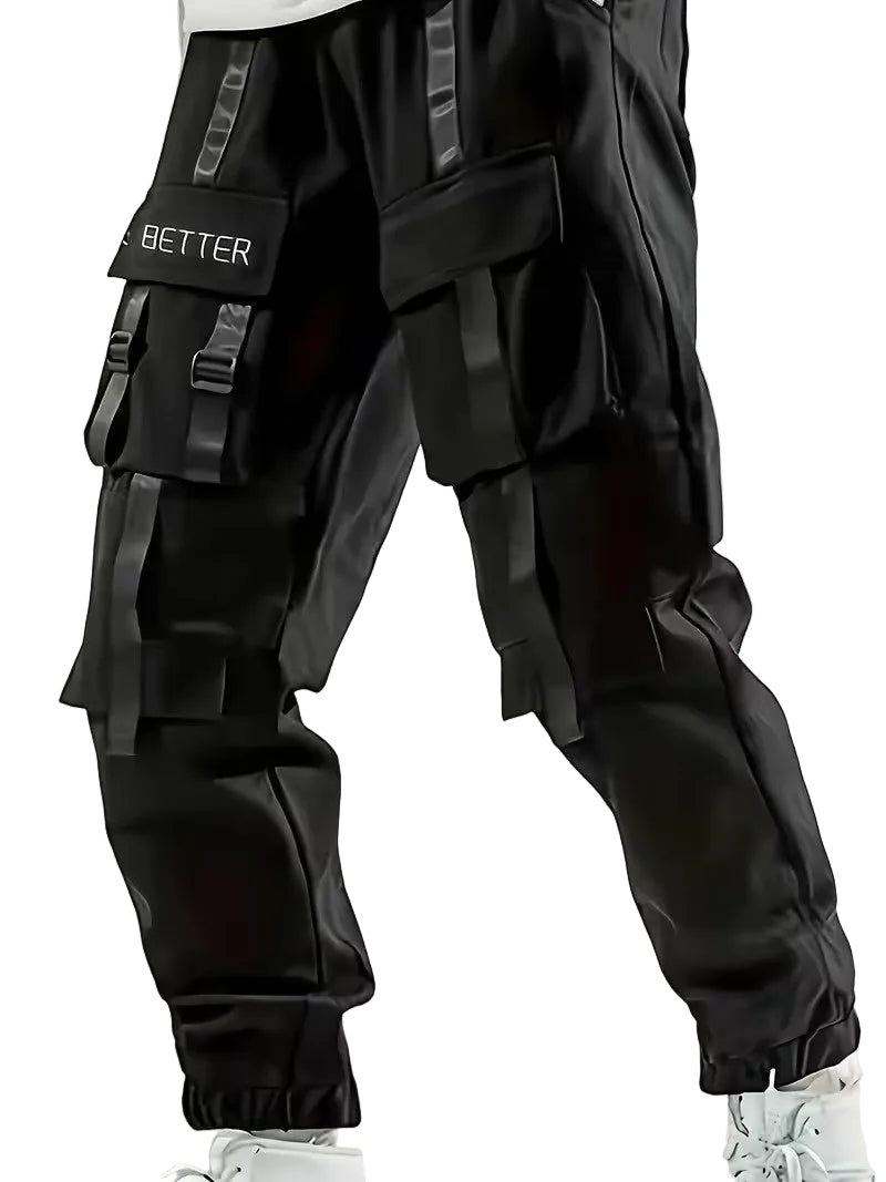 Men’s Cargo Pants with Elastic Waist and Drawstring