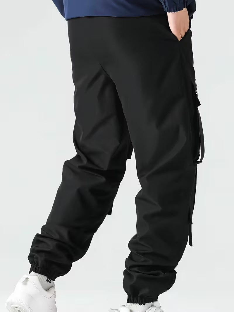 Men’s Cargo Pants with Elastic Waist and Drawstring