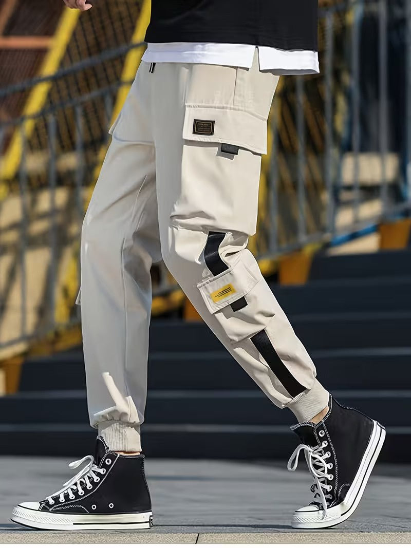 Men’s Jogger-Style Cargo Pants with Drawstring