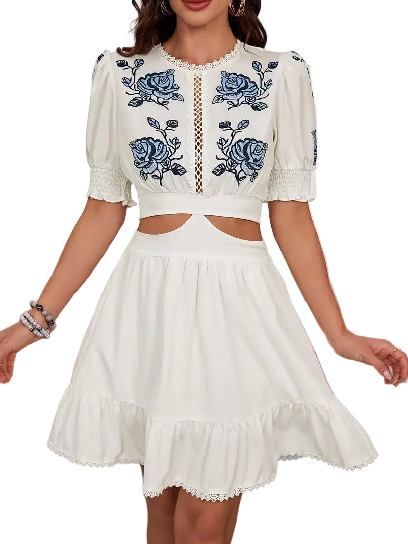 Women's Mini Dress with Waist Cut-Outs