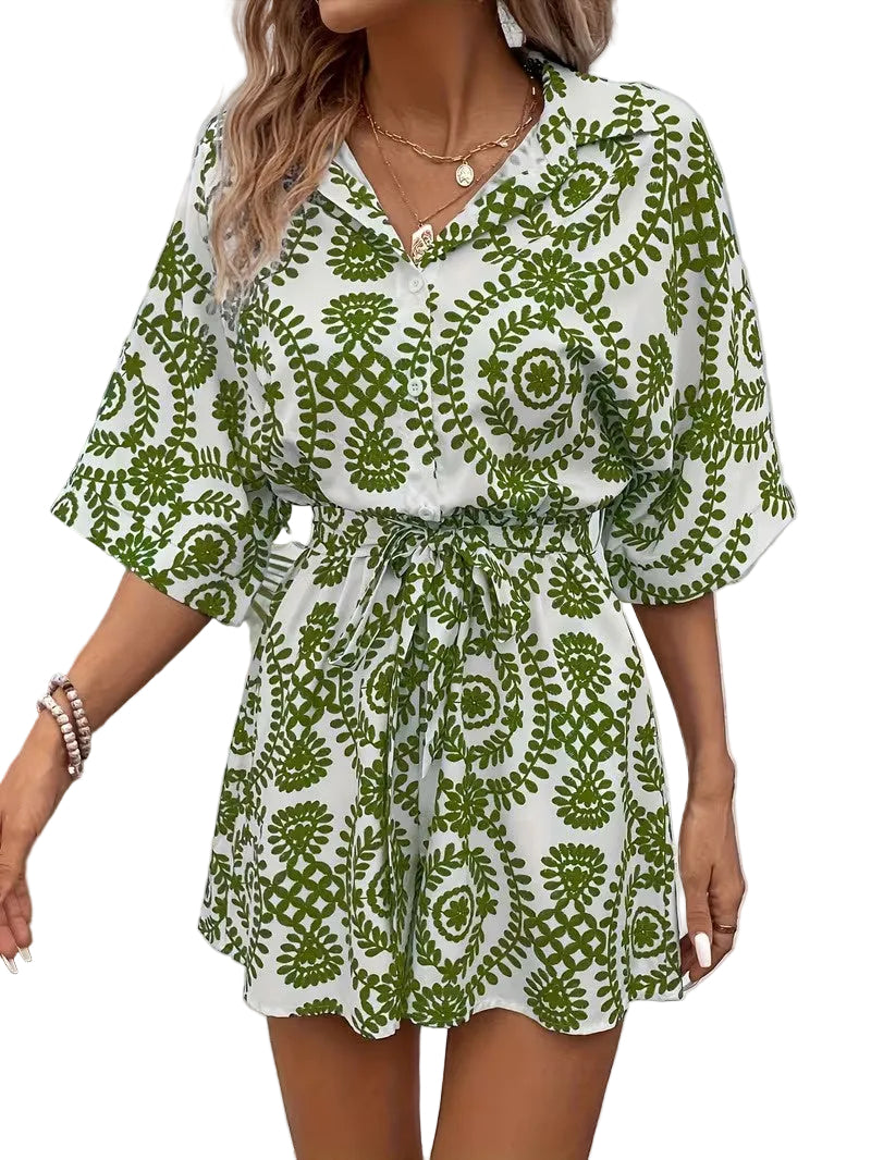 Women's Short Jumpsuit with Buttons