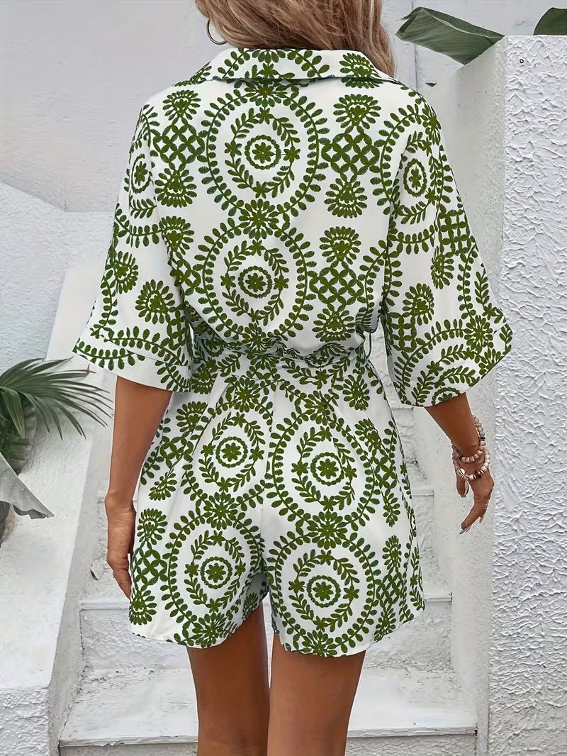 Women's Short Jumpsuit with Buttons